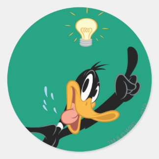 Pegatina Redonda Bombilla sobre la cabeza de DAFFY DUCK™