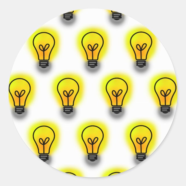 Pegatina Redonda Bombillas (Anverso)