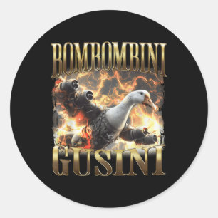 Pegatina Redonda Bombombini Gusini Funny Italiano Brainrot Meme Boo