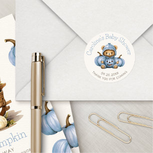 Pegatina Redonda Bompkin Fall Boy Shower Cumpleaños