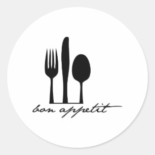 Pegatina Redonda Bon Appetit