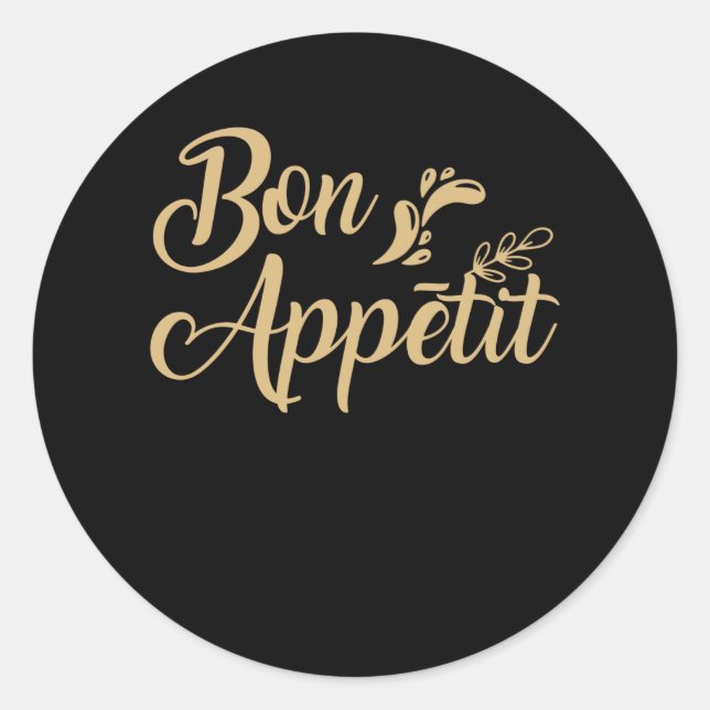 Pegatina Redonda Bon Appetit (Anverso)
