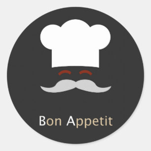 Pegatina Redonda Bon Appetit Chef