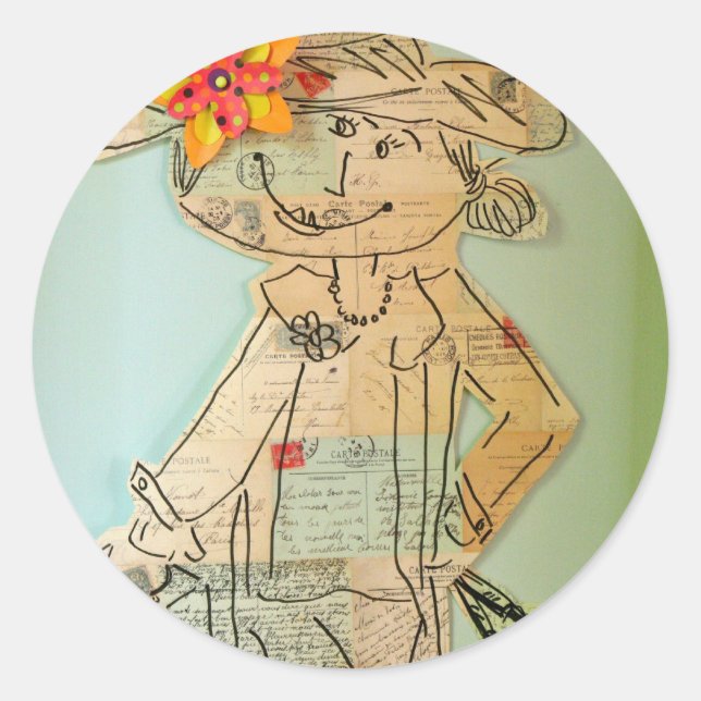 Pegatina Redonda ¡Bon Voyage! (Anverso)