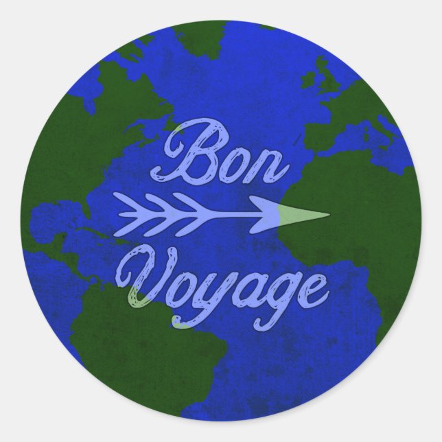 Pegatina Redonda Bon Voyage (Anverso)