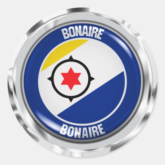 Pegatina Redonda Bonaire Round Emblem (Anverso)