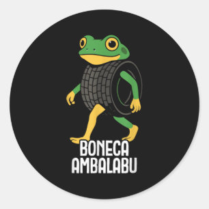 Pegatina Redonda Boneca Ambalabu Italiano Brainrot Funny Meme