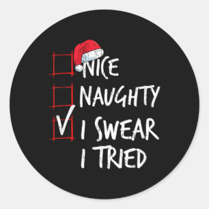 Pegatina Redonda Bonita traviesa que suero que he probado la lista