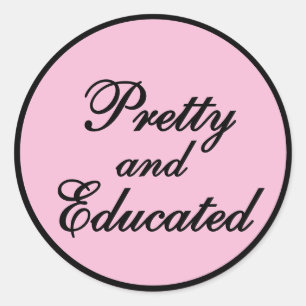 Pegatina Redonda Bonita y educada - regalo rosa bebé