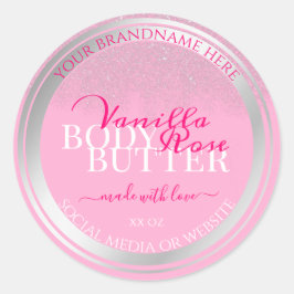 Pegatina Redonda Bonitas etiquetas de presentación de productos ros