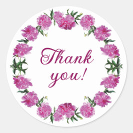 Pegatina Redonda Bonitas Peonies.