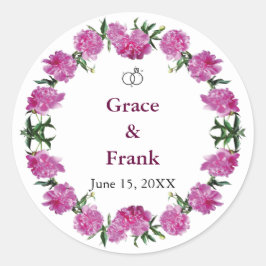 Pegatina Redonda Bonitas Peonies.