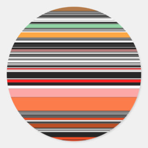 Pegatina Redonda Bonitas rayas de colores