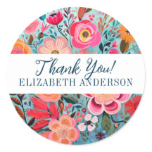 Bonito Botánico Girly Floral Gracias