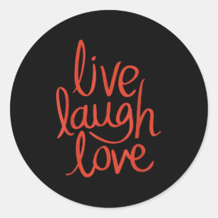 Pegatina Redonda Bonito de amor de Live Laugh Diseño Motivador
