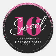 Bonito en Purpurina rosa Glam Sweet 16