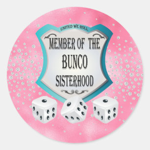 Pegatina Redonda Bonito Girly Pink Bunco Dice