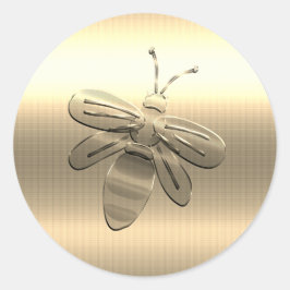 Pegatina Redonda Bonito Gold Bee