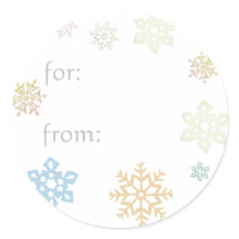 Bonito Invierno Snowflakes Gift Name Tag Pegatinas