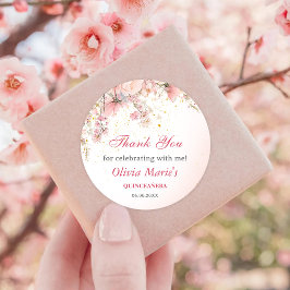 Pegatina Redonda Bonito Jardín Flores Silvestres Dulce 16