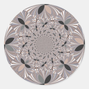 Pegatina Redonda Bonito kaleidoscopio gris de ceniza sin fisuras