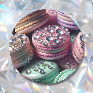 Pegatina Redonda Bonito Macaron Bling