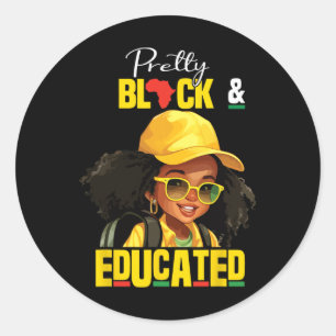 Pegatina Redonda Bonito Negra Y Educada Yo Soy El Africano Fuerte