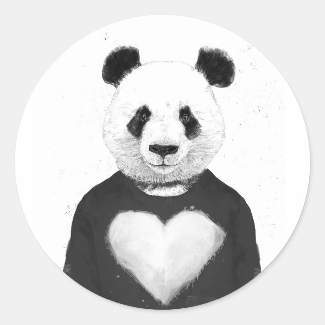 Pegatina Redonda Bonito panda (Anverso)