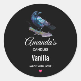 Pegatina Redonda Bonito paseo en una sucursal arbolada