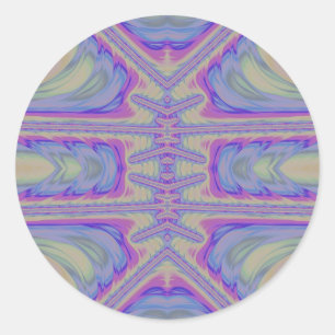 Pegatina Redonda ~ Bonito Pastel Shades Fractal ~