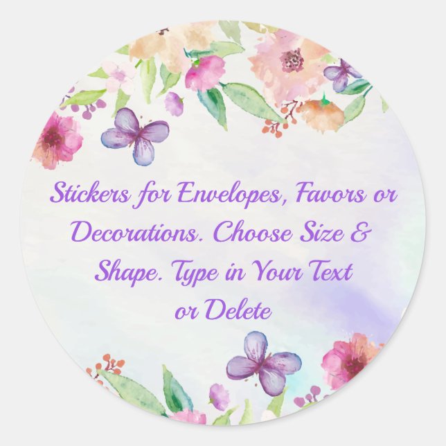 Pegatina Redonda Bonito, Pegatinas florales, Personalizados En Cual (Anverso)