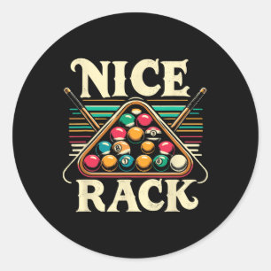 Pegatina Redonda Bonito Pool de rack Billiard Player Billiards CuSp