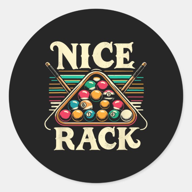 Pegatina Redonda Bonito Pool de rack Billiard Player Billiards CuSp (Anverso)