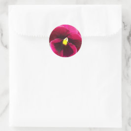 Pegatina Redonda Bonito Púrpura Pansy Floral