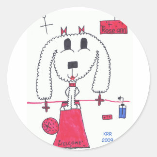 Pegatina Redonda Bonito "Roseann" - pegatinas