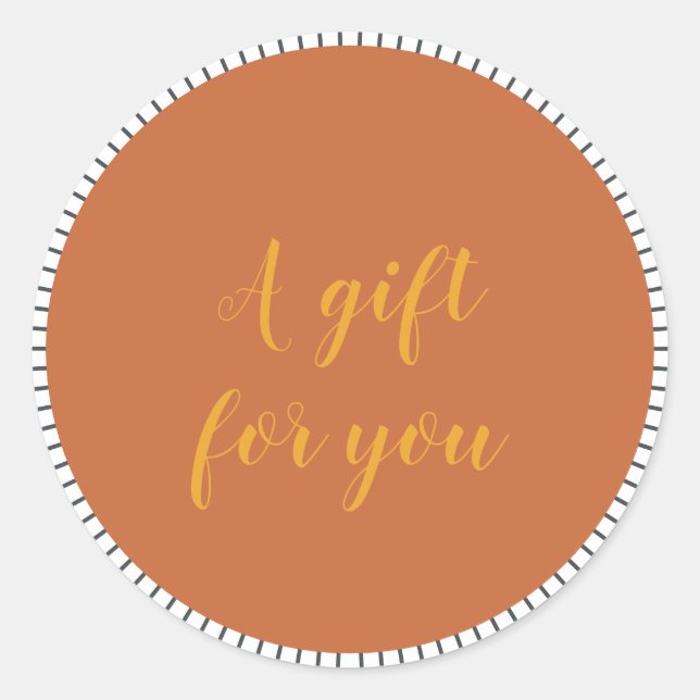 Pegatina Redonda Bonito Script Pequeña Oferta de clientes para empr (Anverso)