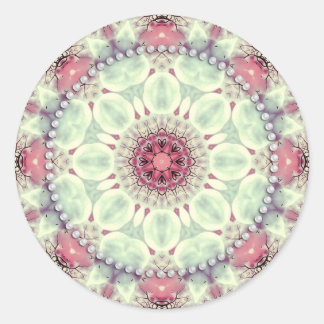 Pegatina Redonda Bonito suave Kaleidoscope Mandala