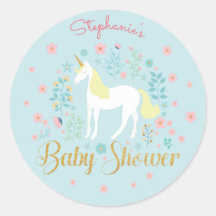 Bonito Unicorn Aqua Gold Purpurina Baby Shower