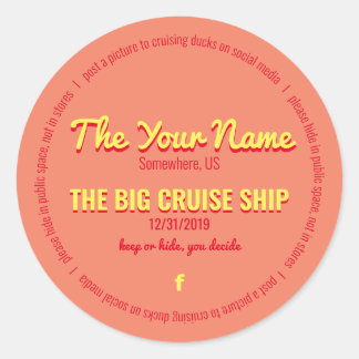 Pegatina Redonda Bonitos de crucero personalizados