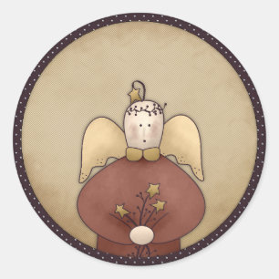 Pegatina Redonda Bonitos del Prim Angel Holiday Navidades