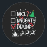 Pegatina Redonda Bonitos Navidades graciosos de Drunk Check<br><div class="desc">Bonitos Navidades graciosos de Drunk Check</div>