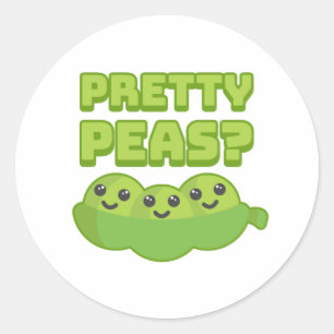 Pegatina Redonda ¿bonitos Peas? Personalizado Cute y Punny Pea