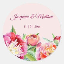 Bonitos Peonies Watercolor Floral Wedding Stickers