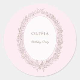 Pegatina Redonda Bonjour Bebe Patisserie Francesa Fiesta de cumplea