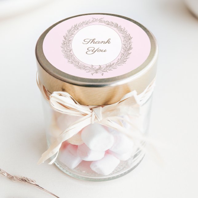 Pegatina Redonda Bonjour Bebe Patisserie Francesa Gracias Rosa (Subido por el creador)