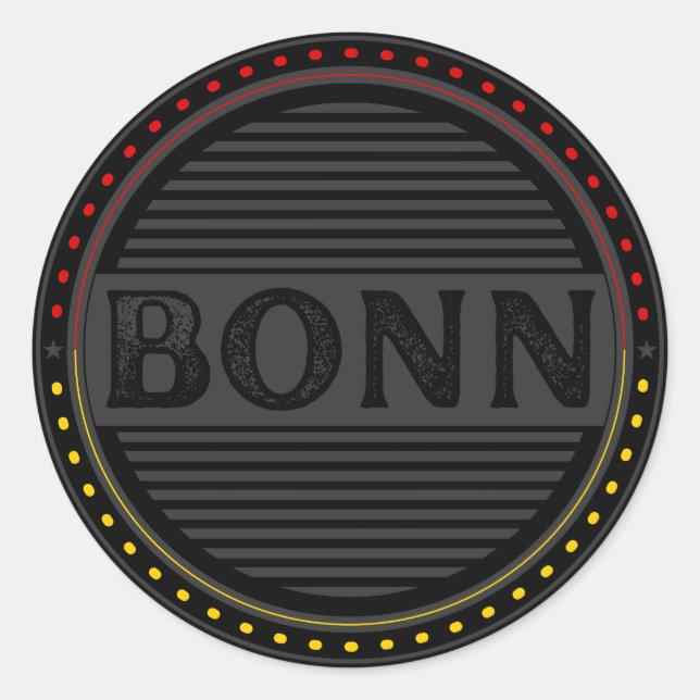 Pegatina Redonda Bonn City Pride Emblem – German Identity (Anverso)