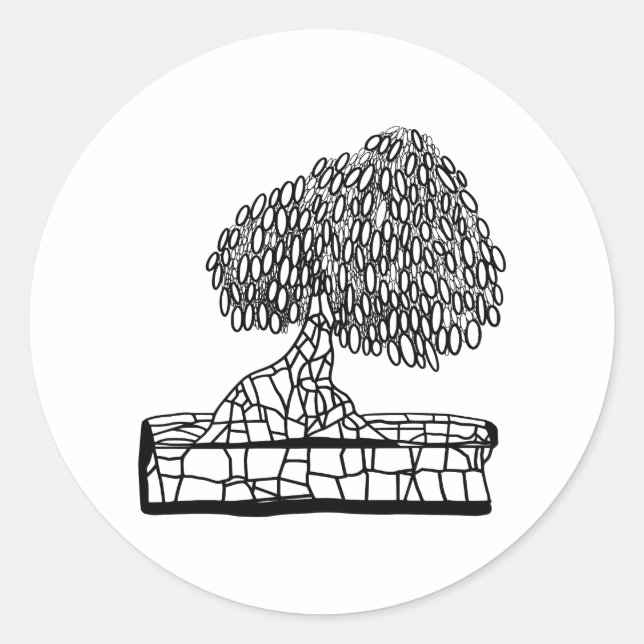 PEGATINA REDONDA BONSAI (Anverso)
