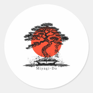 Pegatina Redonda Bonsai Kanji Japonés Miyagi Do Personalizado Camis