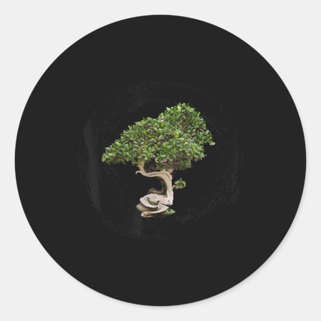 Pegatina Redonda bonsai tree enso círculo calilizen (Anverso)
