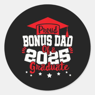 Pegatina Redonda Bonus Dad De Un Graduado Superior De Graduación De